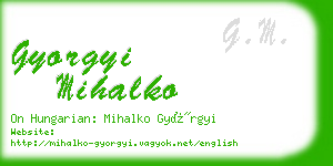 gyorgyi mihalko business card